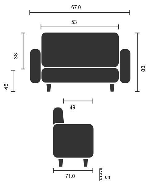 Fauteuils lounges Aruba Retro Gris - Tissé à plat - 67 x 78 x 71 cm
