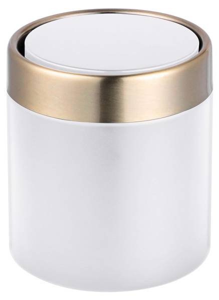 Mini Tischmülleimer 1,5 Liter Gold - Weiß