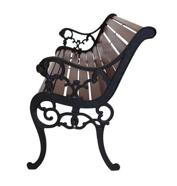 Bank STRASSBURG 2-sitzer, Gusseisen Schwarz - Braun - Gusseisen - 130 x 72 x 61 cm