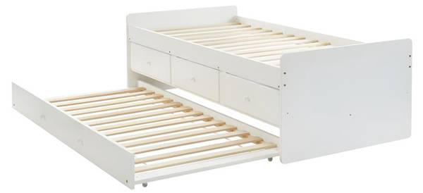 Bettrahmen TITOUAN Weiß - Holz teilmassiv - 96 x 60 x 193 cm