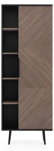 Bücherregal ELIO Schwarz - Braun - Holzwerkstoff - Metall - 150 x 80 x 41 cm