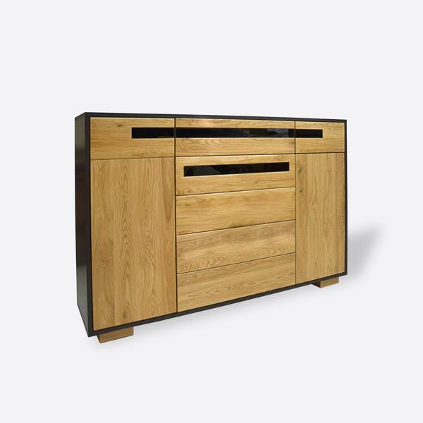 Moderne Kommode aus Holz LAGOS Braun - Eiche - 145 x 100 x 40 cm