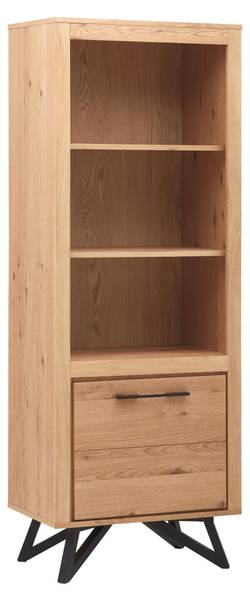 Vitrine EMILIO Braun - Holz teilmassiv - 65 x 175 x 40 cm