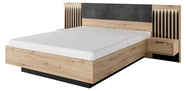 Lit avec deux tables de chevet Napoli Largeur : 264 cm