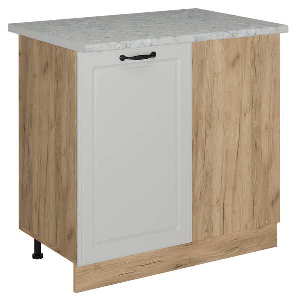 Eckunterschrank R-Line 53567 Eiche Landhaus Dekor - Eiche Dekor - Weiß