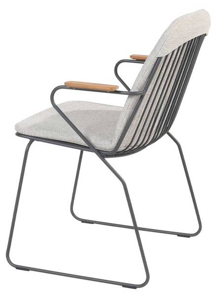 Tuinstoel Veneto grijs - aluminium - 66 x 87 x 59 cm