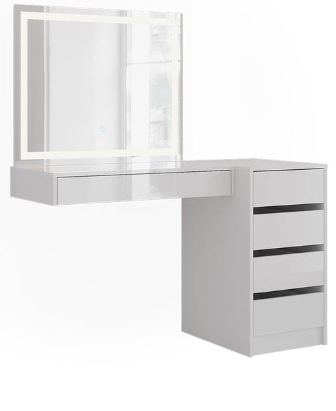 Schminktisch Sherry 57728 3er set Weiß - Holzwerkstoff - 120 x 76 x 51 cm