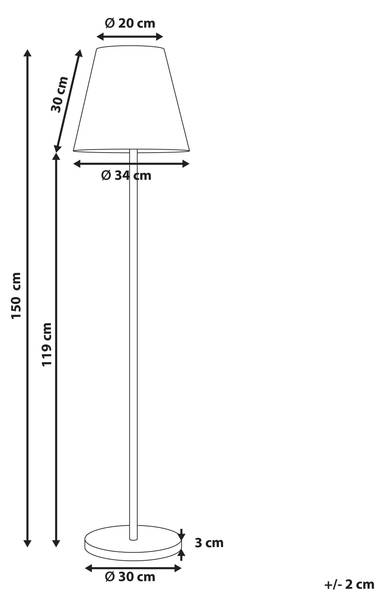 Lampadaire d'extérieur FONESCA Noir - Blanc - Textile - 30 x 150 x 30 cm
