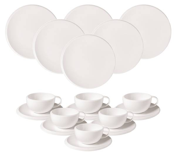 Kaffeeservice NewMoon 18-teilig Weiß - Pinie - 2 x 2 x 2 cm