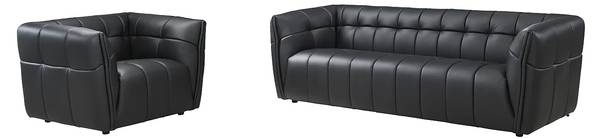 Couchgarnitur mit Sessel DUGORI 2er-Set Schwarz