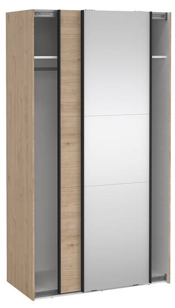 Schiebetürenschrank Como (2-türig) Braun - Holzwerkstoff - Textil - 119 x 221 x 67 cm