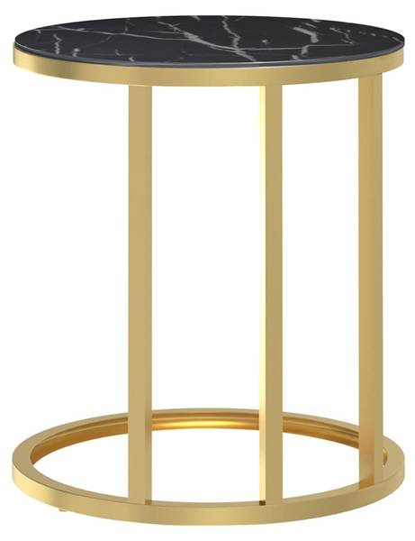 Beistelltisch 3006265 Gold - Marmor Schwarz Dekor