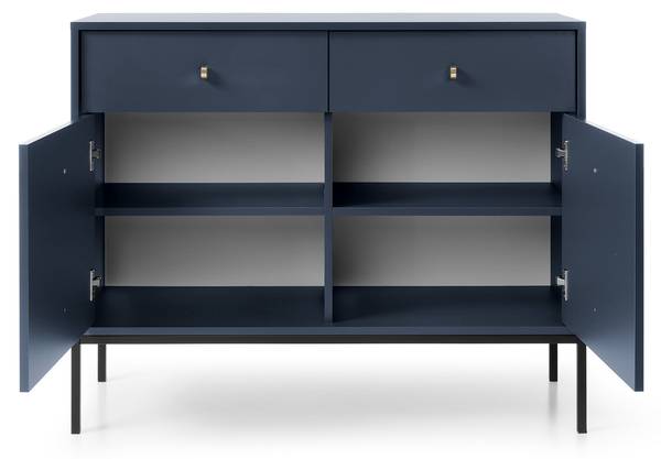 Kommode MONO 103x39x83 Schwarz - Blau - Stahl - ABS - Melamin - 103 x 83 x 39 cm