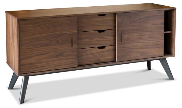 Sideboard Hinda Braun - Holz teilmassiv - 45 x 75 x 160 cm
