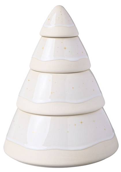 Dose Baum Winter Glow Beige - Porzellan - 19 x 16 x 19 cm