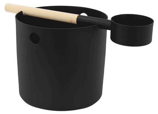 Sauna Zubehör Set AURIA-S 2 tlg Schwarz - Metall - 25 x 23 x 25 cm