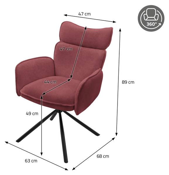 Esszimmerstuhl CAIRO 6er-Set Rot - 6er Set