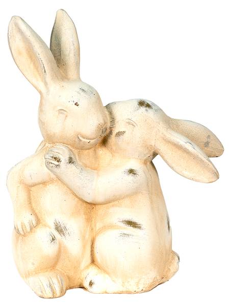 Figur Kaninchen DekoEaster-Henry Beige - Keramik - 10 x 25 x 20 cm
