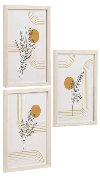 Wandkunst VK8681847499626 3er-Set Beige - Holzwerkstoff - 21 x 1 x 30 cm