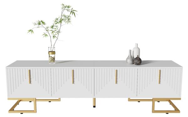 TV Lowboard Squamul Weiß - Holzwerkstoff - 40 x 46 x 170 cm