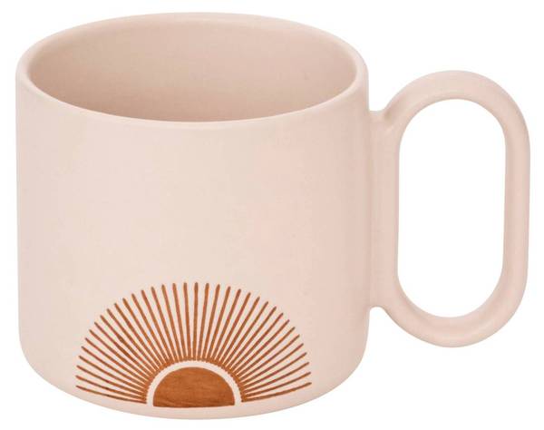 Becher SUNSHINE 2er-Set Beige - Keramik - 9 x 13 x 16 cm