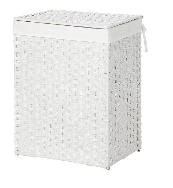 Wäschekorb aus Polyrattan Libreville Weiß
