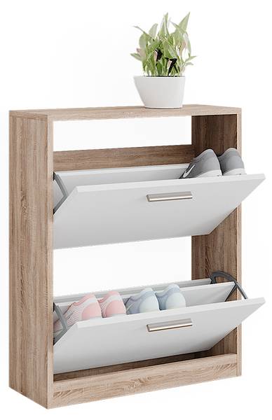 Schoenenkast Gizmo 49407 Sonoma eikenhouten look - wit