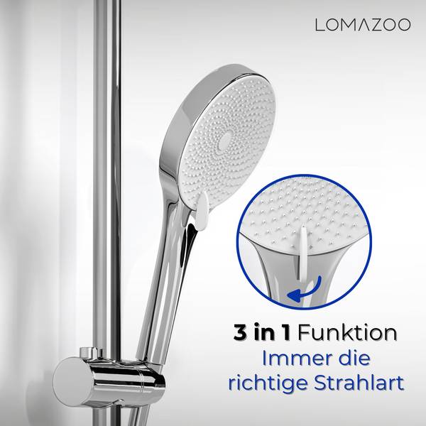 Duschsystem Mit Thermostat Cielo Silber - Metall - 13 x 70 x 10 cm