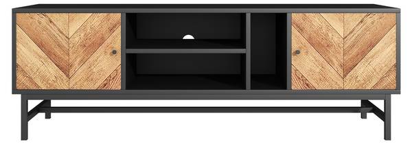 TV-Lowboard Marlene Schwarz - Braun - Stahl - 150 x 55 x 38 cm