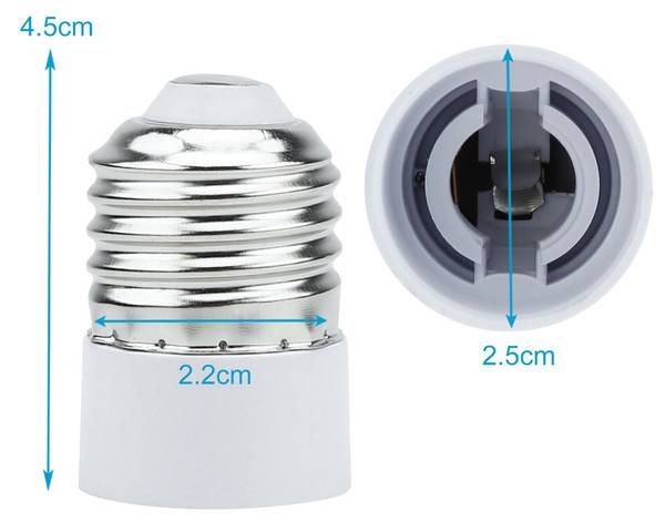 4x E27 auf E14 Lampensockel Adapter Weiß - Kunststoff - 3 x 10 x 10 cm
