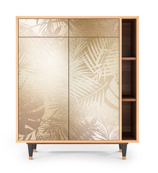 Sideboard BS6 Walnuss Beige - Holzwerkstoff - 110 x 94 x 41 cm