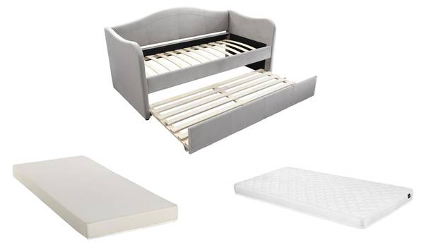 Sofabett MATHILDE Grau - Textil - 101 x 99 x 203 cm