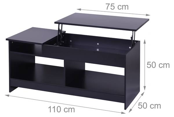 Table basse pliable Noir