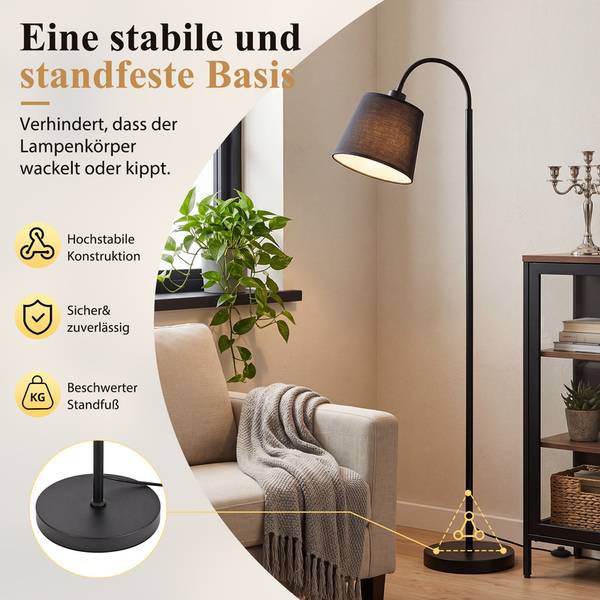 Stehleuchte Gable II Schwarz - Metall - 18 x 160 x 22 cm
