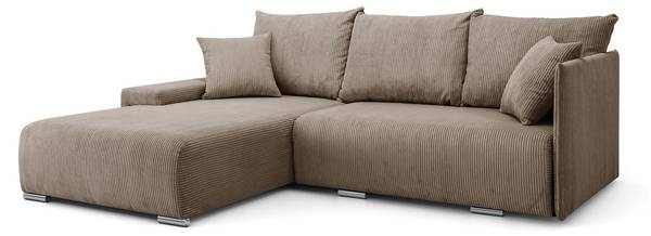Ecksofa LAVIO L mit Schlaffunktion Beige - Polyester - 246 x 93 x 188 cm