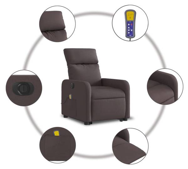 Massagesessel mit Aufstehhilfe 3032755-4 Dunkelbraun