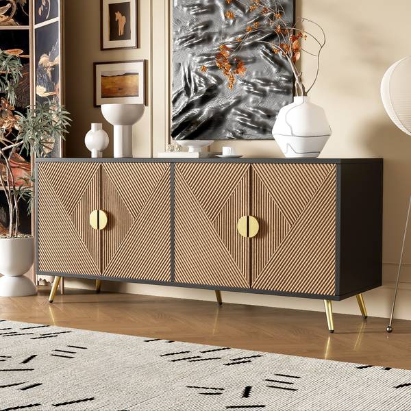 Sideboard mit 4 Türen O30104 Braun - Holzwerkstoff - 160 x 75 x 40 cm