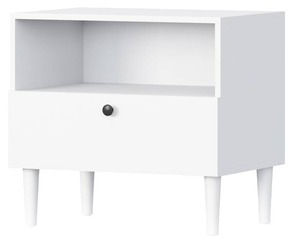 Nachttisch Savona Weiß - Holzwerkstoff - 60 x 55 x 40 cm