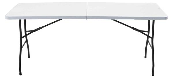 Zusammenklappbarer Picknicktisch Rekkem Weiß - Metall - 75 x 74 x 180 cm