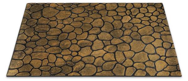 Fußmatte Desert Pebble Braun - Gold - Vinyl - 40 x 1 x 60 cm