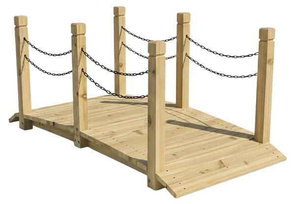 Garten Brücke mit Ketten Schwarz - Hellbraun