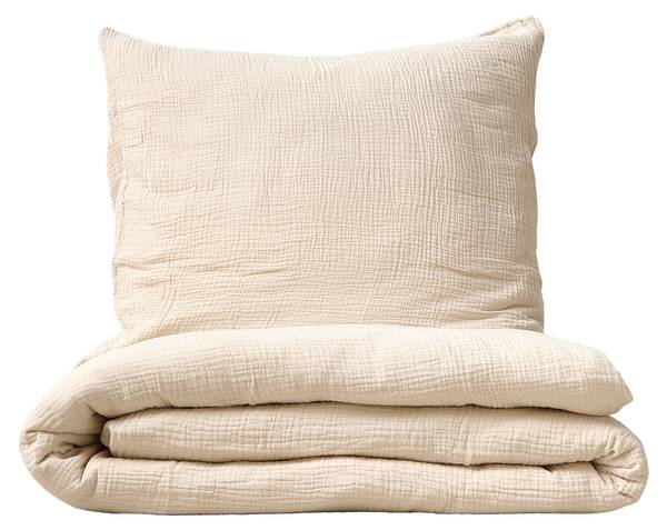 Bettwäsche Set BEIGE 2 tlg Beige - 120 x 150 cm