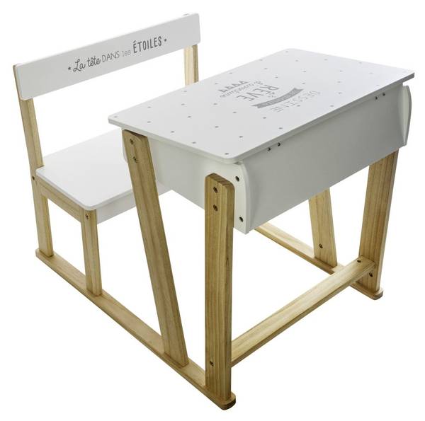 Kinderschreibtisch KIRON Weiß - Holzwerkstoff - 58 x 63 x 79 cm