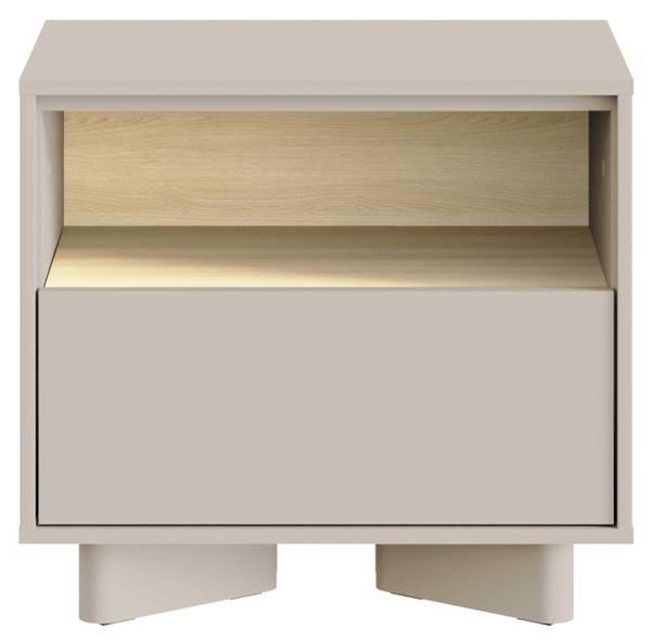 Table de chevet DISTRIA Gris - Mélamine - 50 x 46 x 35 cm