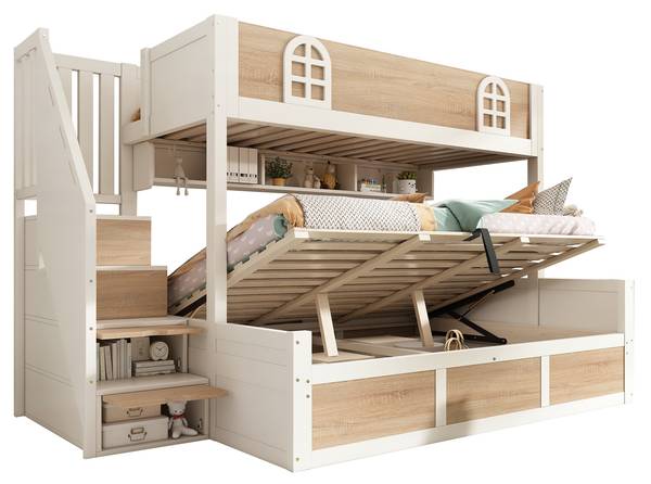Etagenbett NaturWoody Ⅰ Braun - Holzwerkstoff - 145 x 155 x 253 cm