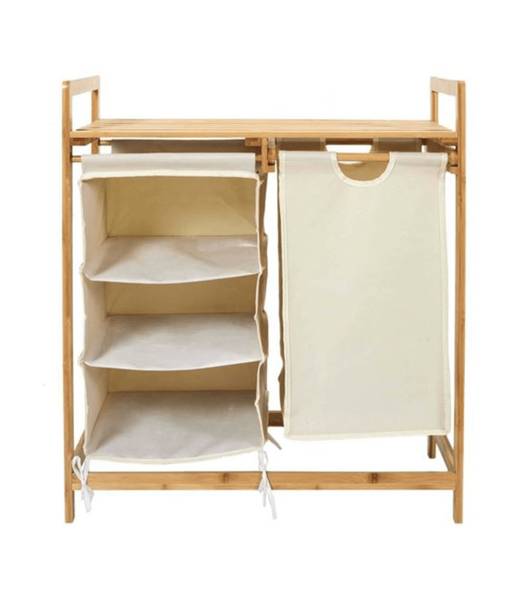 Badezimmer-Organizer ELYO Braun - Massivholz - 38 x 70 x 77 cm