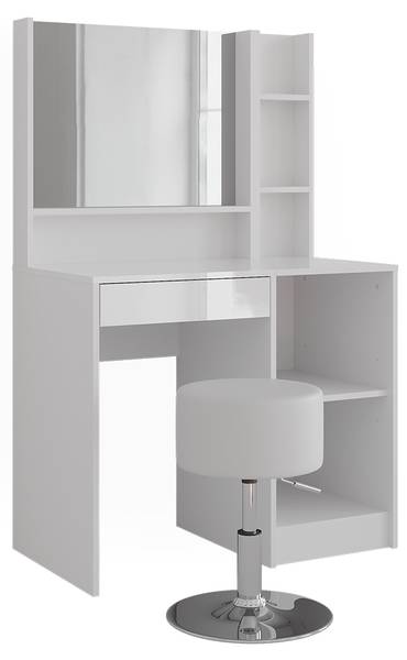 Schminktisch Sherry 57684 4er set Weiß - Holzwerkstoff - 90 x 76 x 51 cm