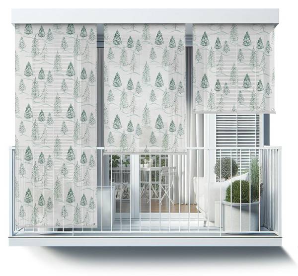 Außenrollo Silva Nivis Grün - Textil - 40 x 180 x 1 cm