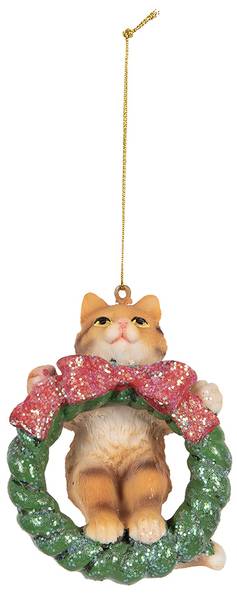 Weihnachtsanhänger Katze CH665313 Braun - Kunststoff - 5 x 9 x 6 cm