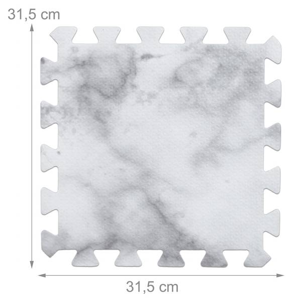 45x matelas de protection blanc-gris Noir - Blanc - Matière plastique - 33 x 1 x 33 cm